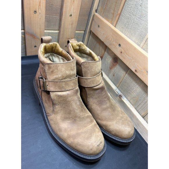 Harley-Davidson Womens Antique Leather Boots Size 8 With Buckle Strap Pull Tabs - Picture 2 of 10